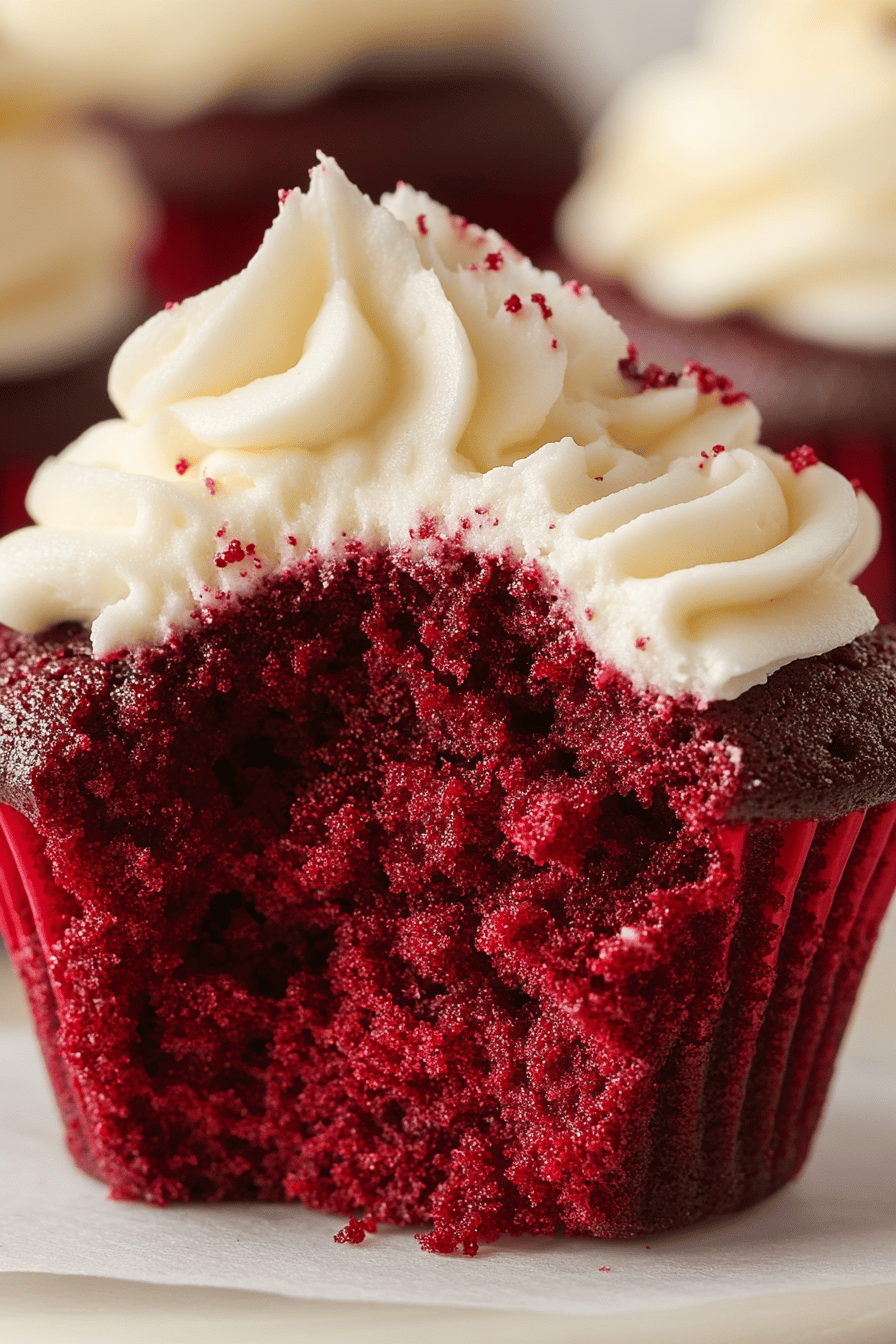 Red Velvet Cupcakes final dish beautifully presented and ready to serve