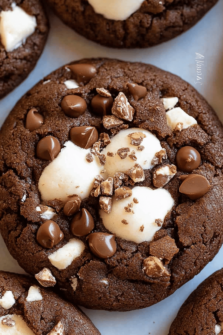 Rocky Road Cookies final dish beautifully presented and ready to serve