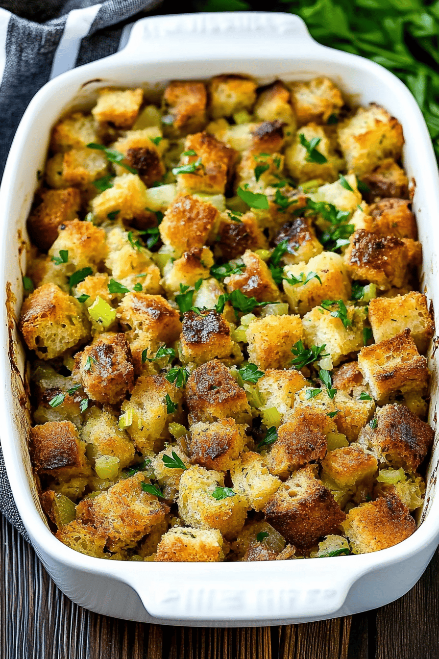 Sausage Stuffing Recipe slice on plate showing perfect texture and swirl pattern