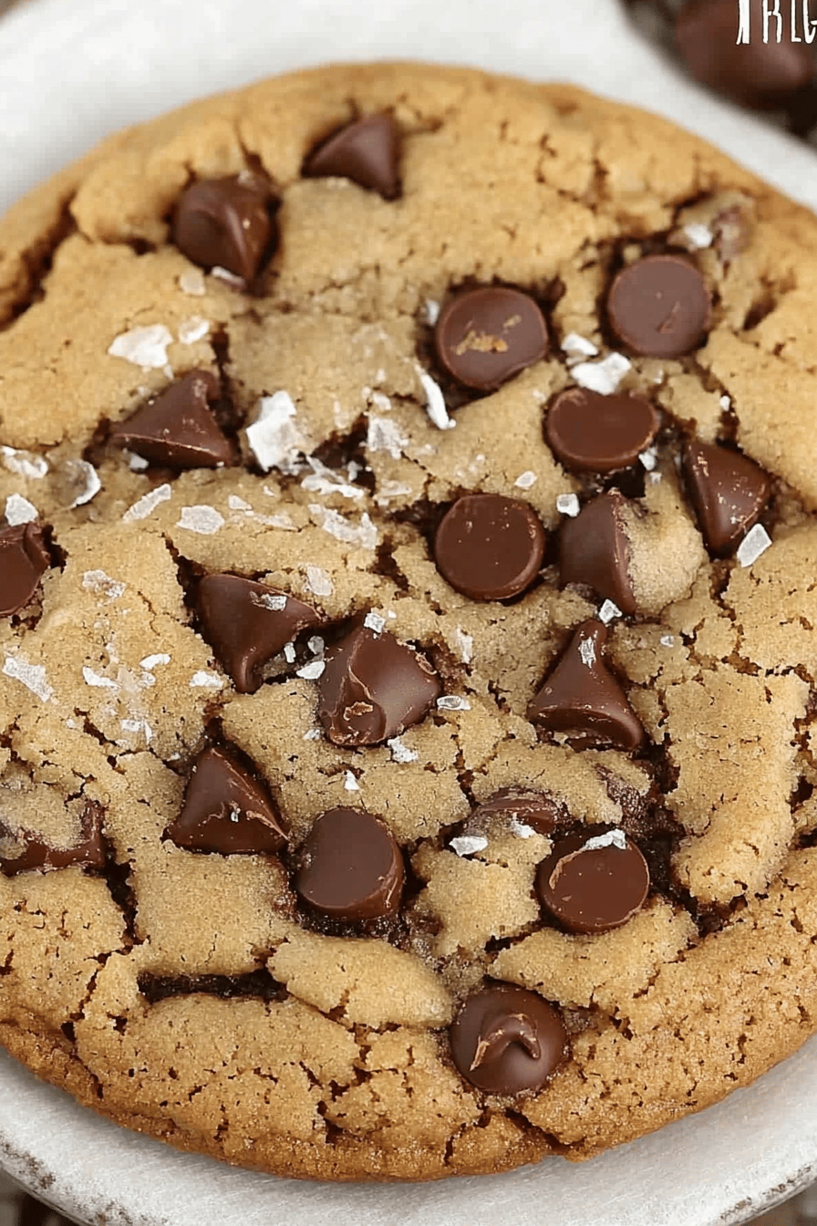 Single Serve Chocolate Chip Cookie slice on plate showing perfect texture and swirl pattern