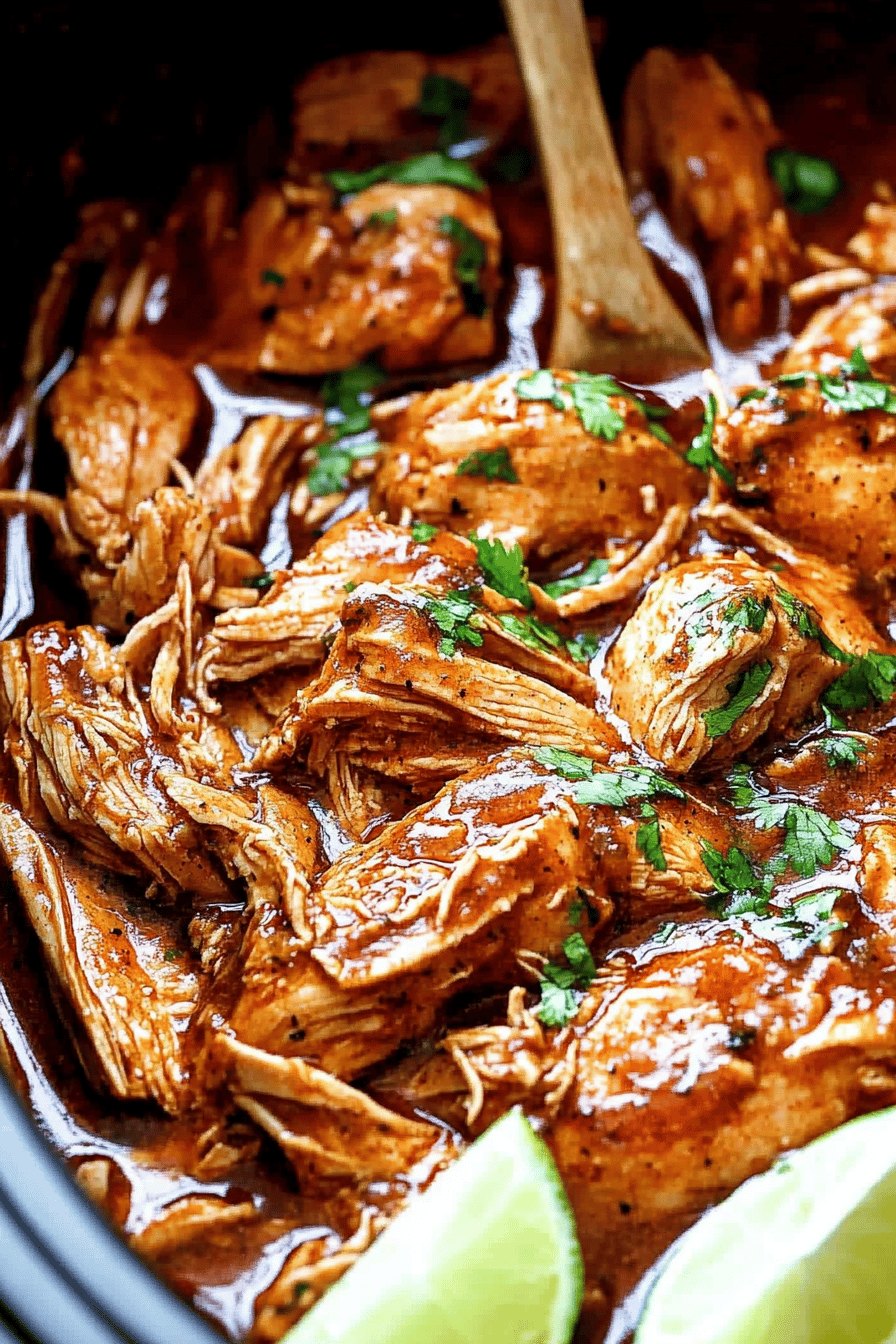 Slow Cooker Honey Lime Chicken final dish beautifully presented and ready to serve