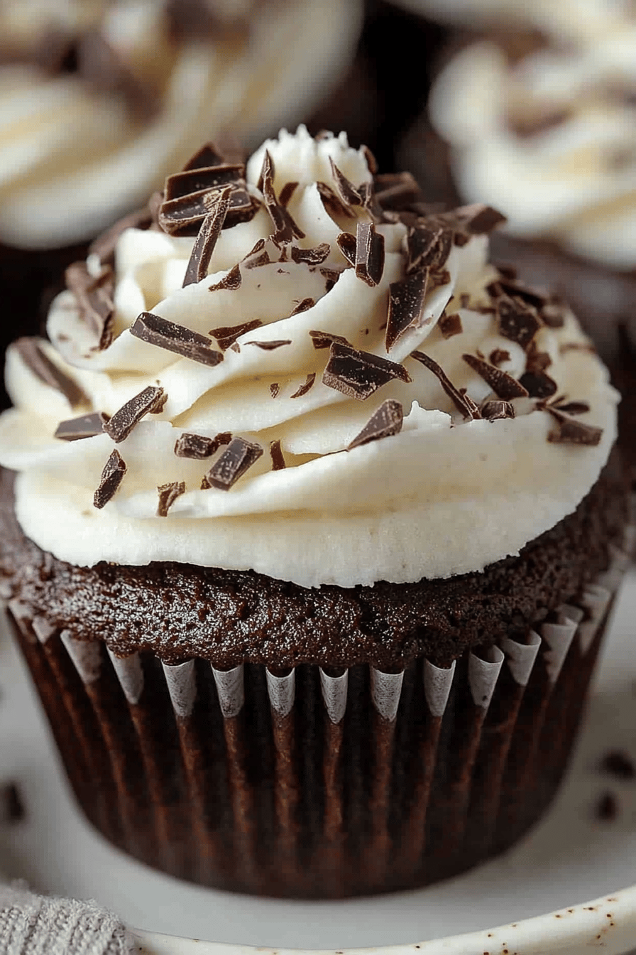 Small Batch Chocolate Cupcakes final dish beautifully presented and ready to serve