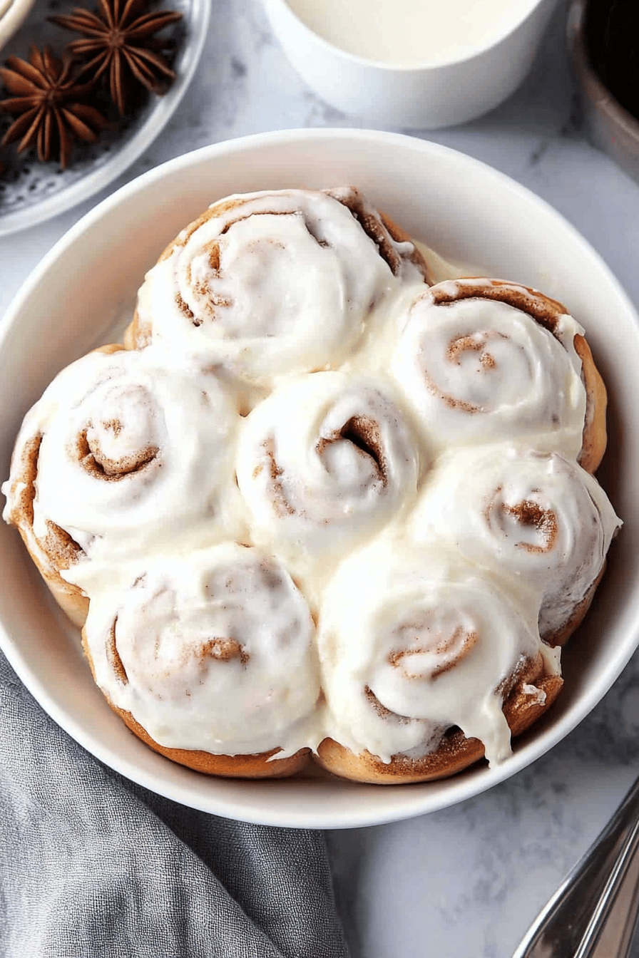 Small Batch Cinnamon Rolls ingredients organized and measured on kitchen counter