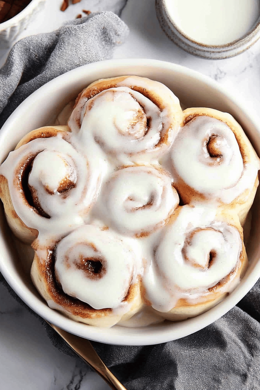 Small Batch Cinnamon Rolls final dish beautifully presented and ready to serve