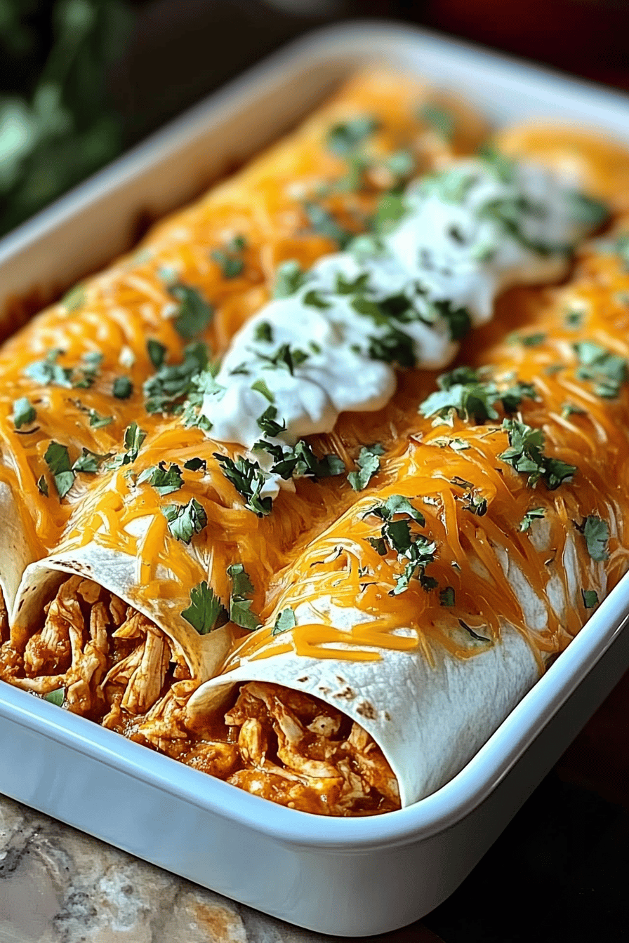 Smothered Baked Chicken Burritos final dish beautifully presented and ready to serve