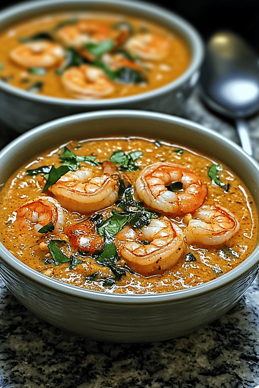 Spicy Coconut Shrimp Soup ingredients organized and measured on kitchen counter
