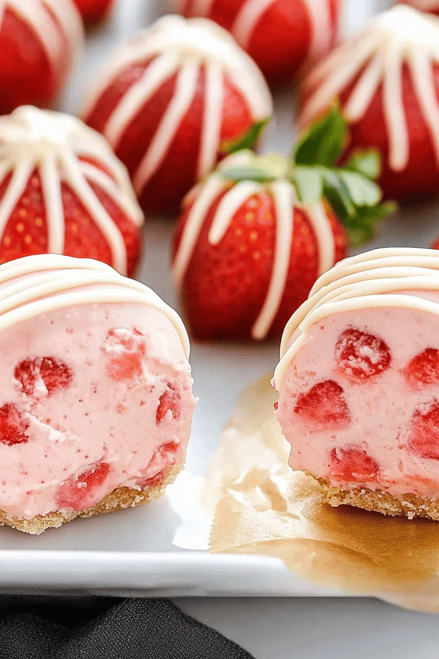 Strawberry Cheesecake Bites final dish beautifully presented and ready to serve