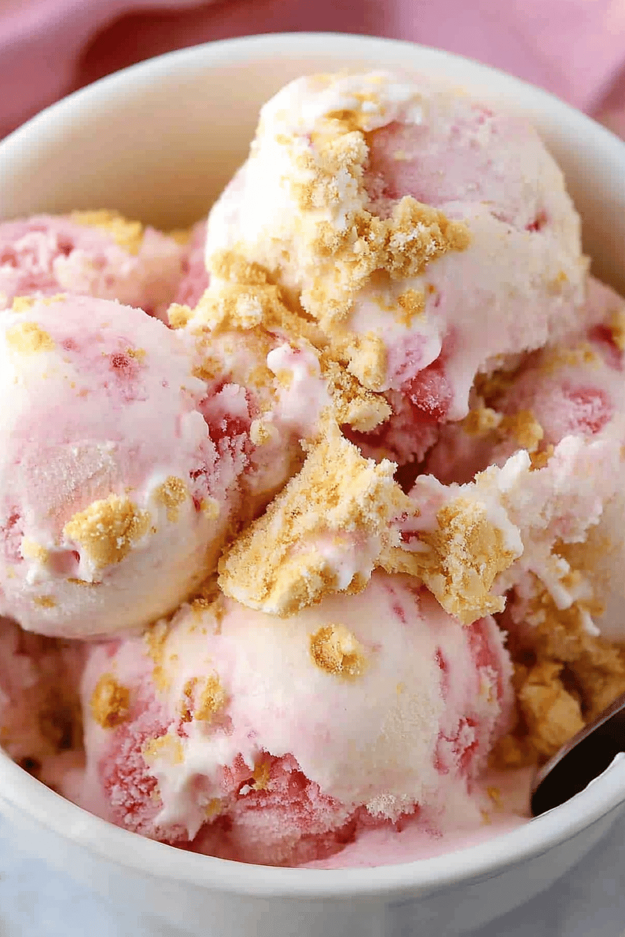 Strawberry Shortcake Ice Cream Recipe final dish beautifully presented and ready to serve