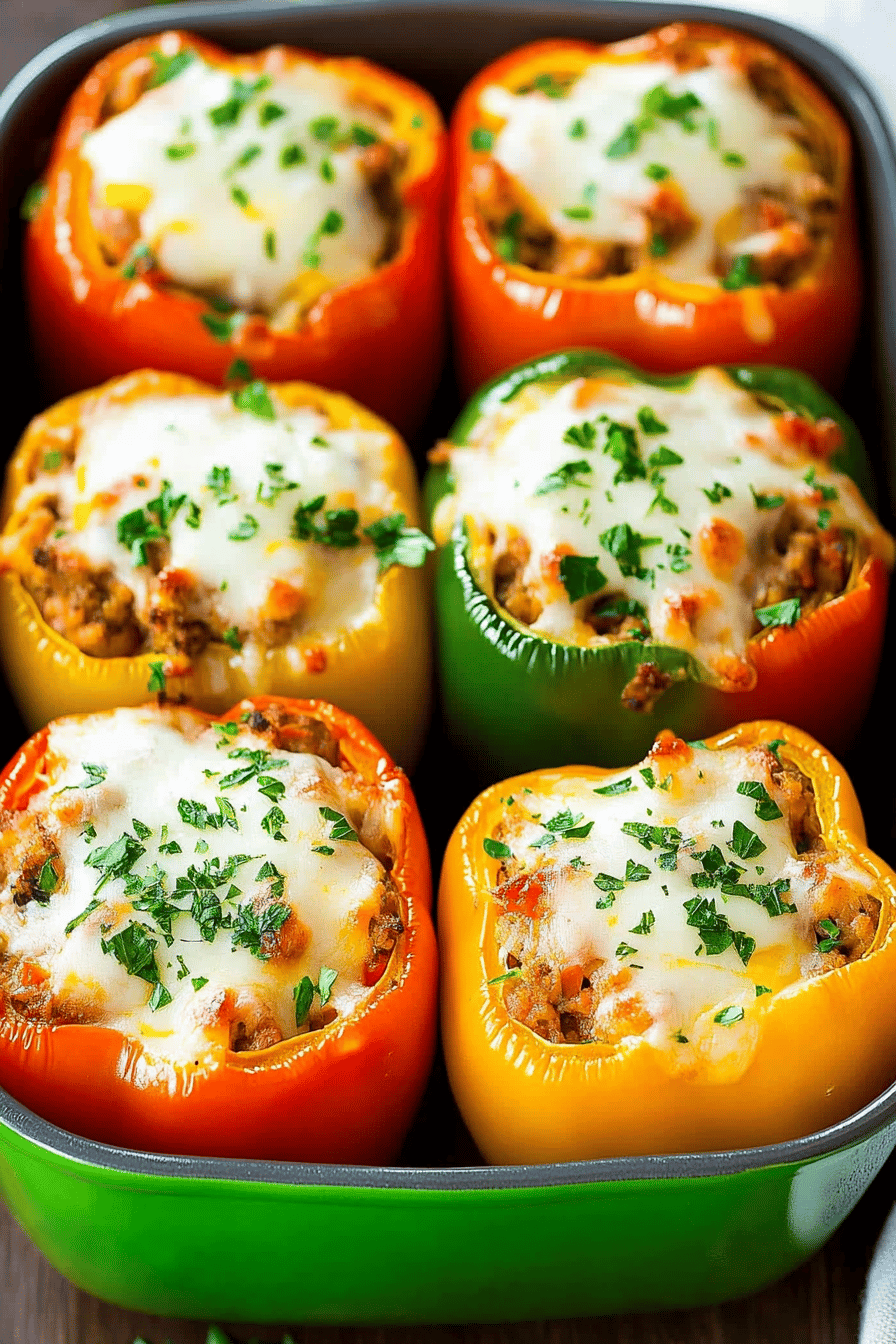 Stuffed Bell Peppers Recipe final dish beautifully presented and ready to serve