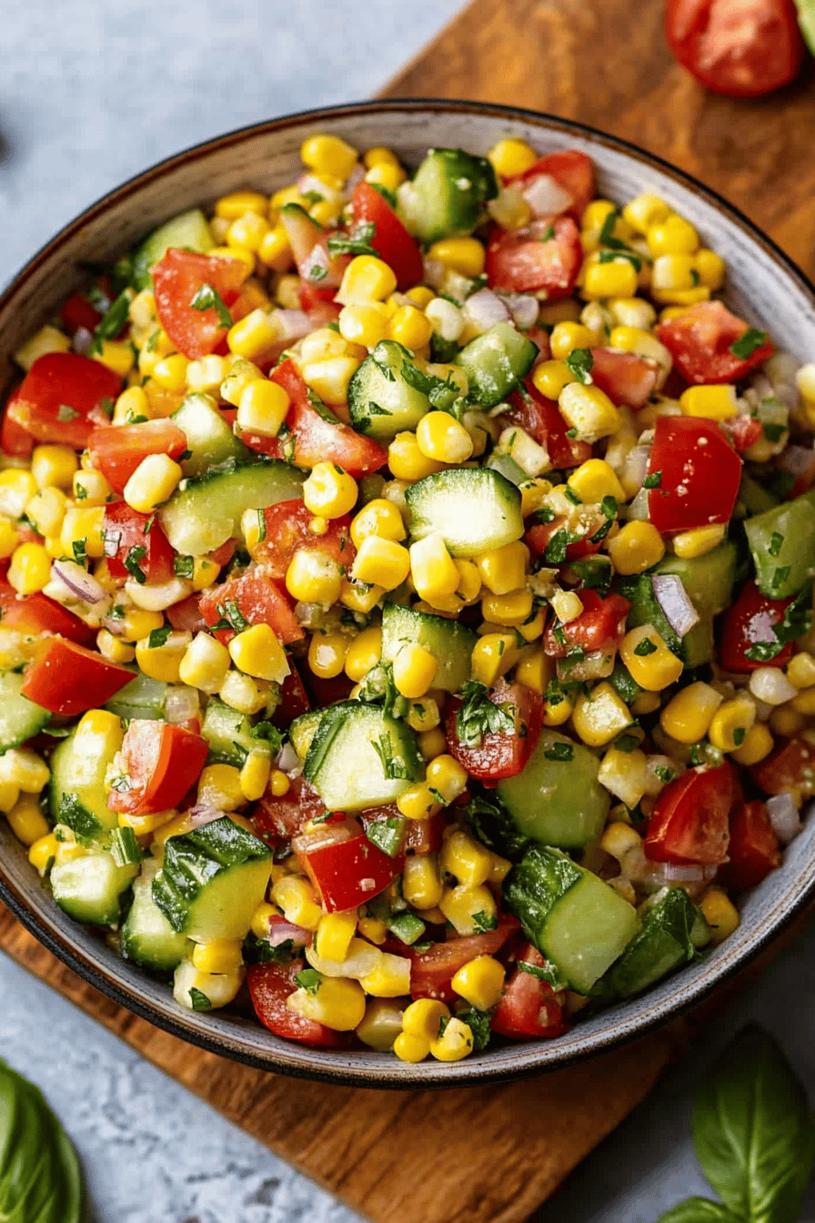 Summer Corn Salad Recipe final dish beautifully presented and ready to serve