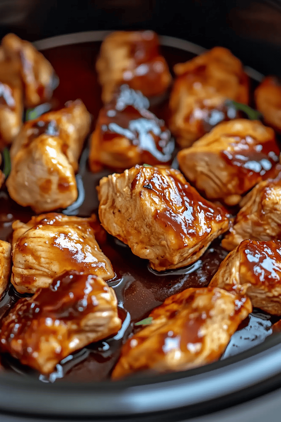 Sweet Baby Ray's Crockpot Chicken final dish beautifully presented and ready to serve