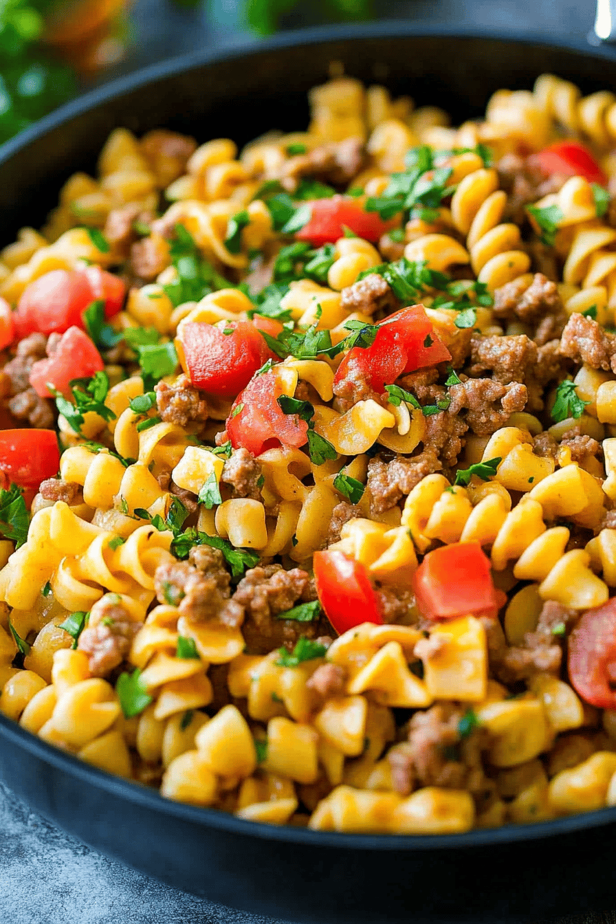 Taco Pasta Recipe ingredients organized and measured on kitchen counter