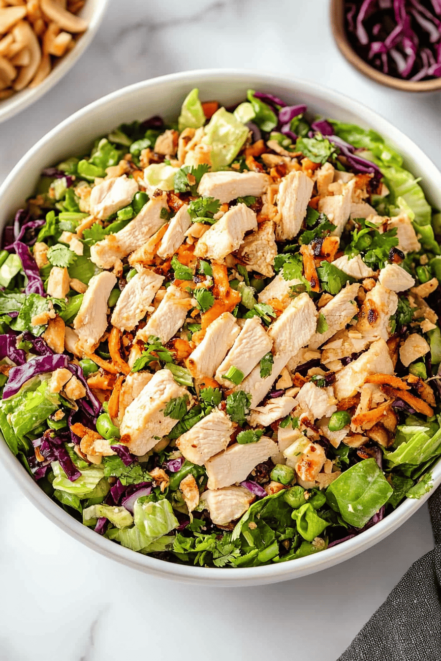 Thai Chicken Salad final dish beautifully presented and ready to serve