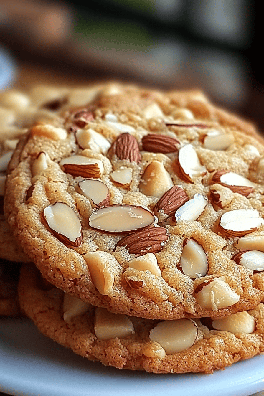 Triple Almond Cookies ingredients organized and measured on kitchen counter