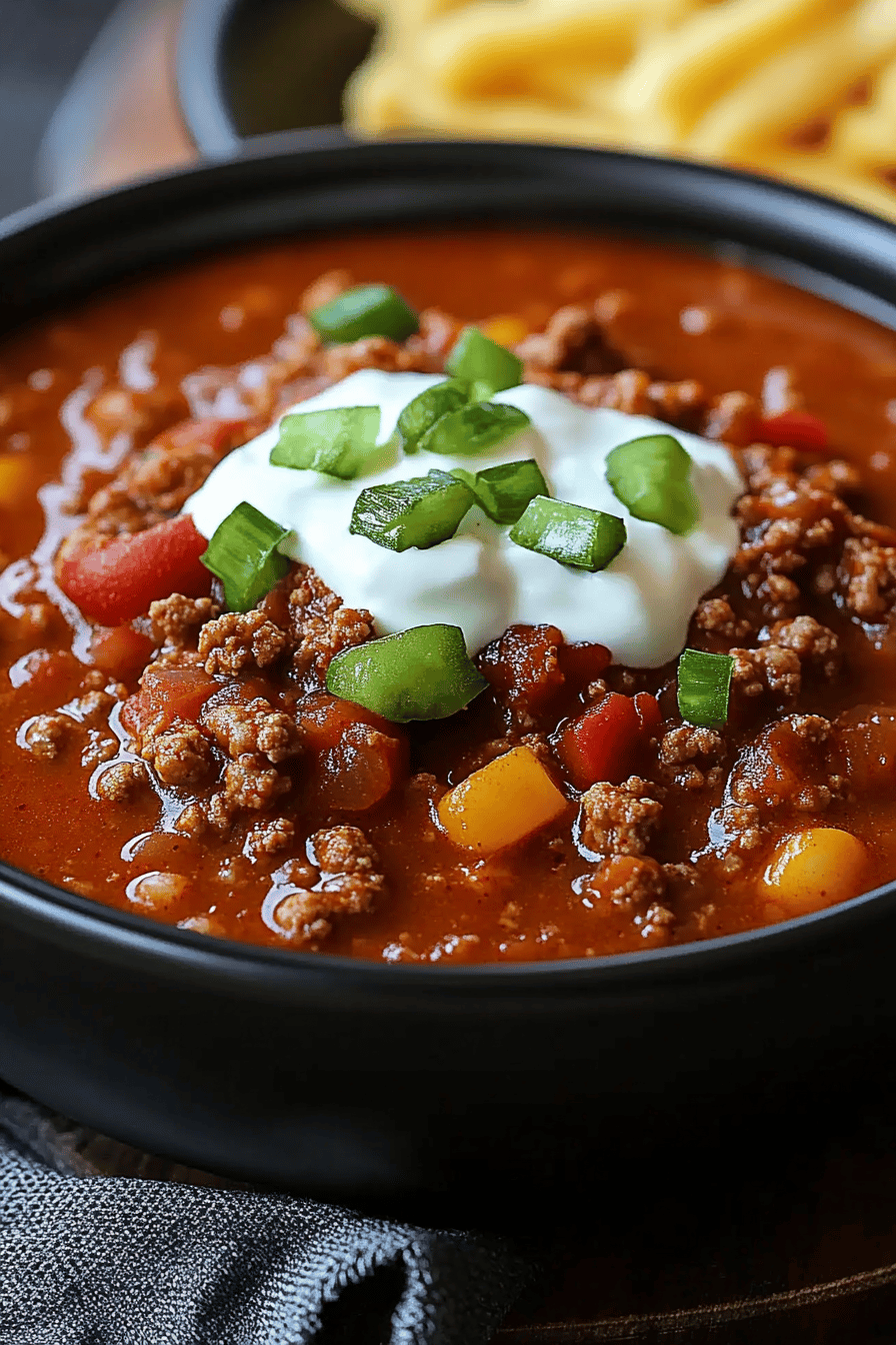 Wendy's Chili Recipe slice on plate showing perfect texture and swirl pattern