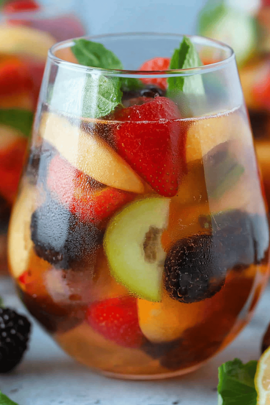 White Sangria Recipe final dish beautifully presented and ready to serve