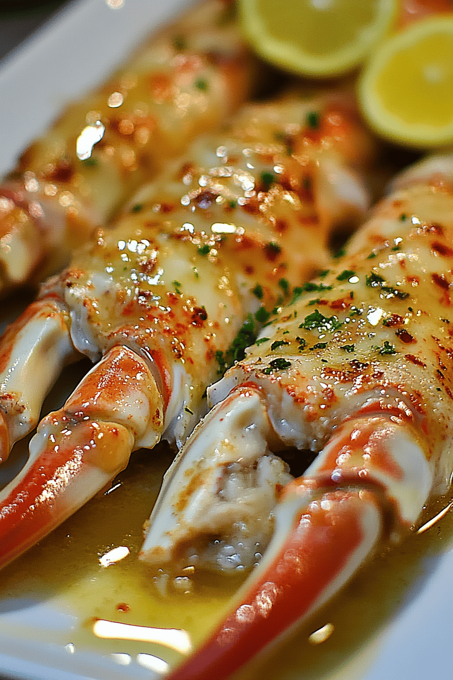 baked crab legs ingredients organized and measured on kitchen counter