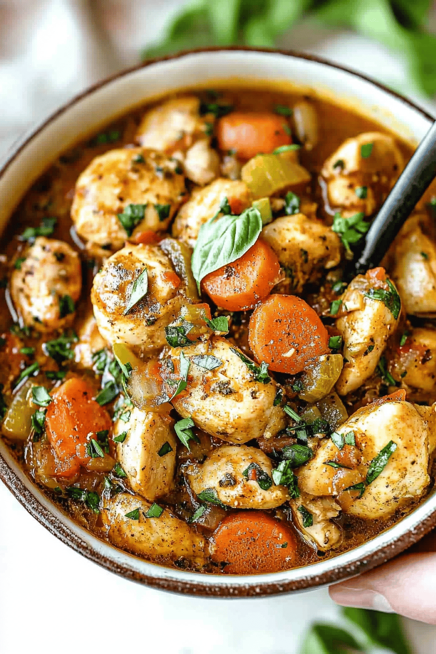 chicken stew recipe final dish beautifully presented and ready to serve