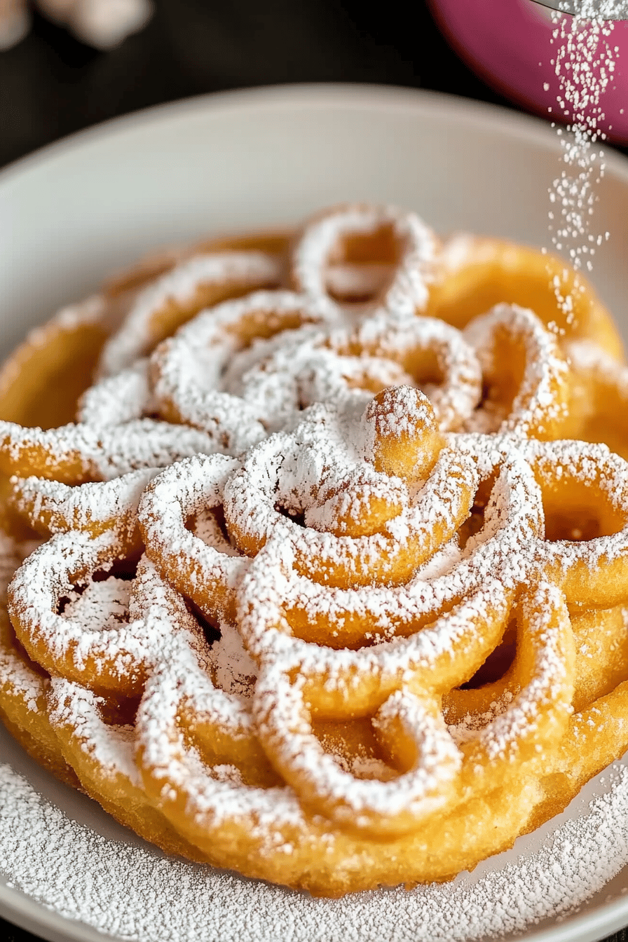 funnel cake recipe final dish beautifully presented and ready to serve