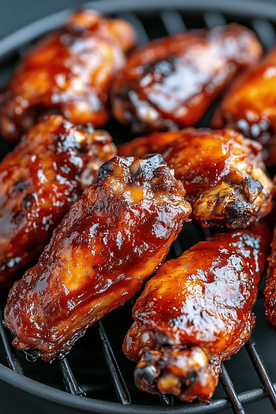 oven-baked BBQ chicken wings slice on plate showing perfect texture and swirl pattern