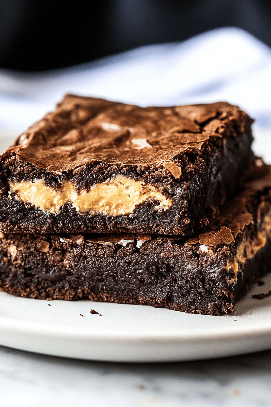 peanut butter stuffed brownies ingredients organized and measured on kitchen counter