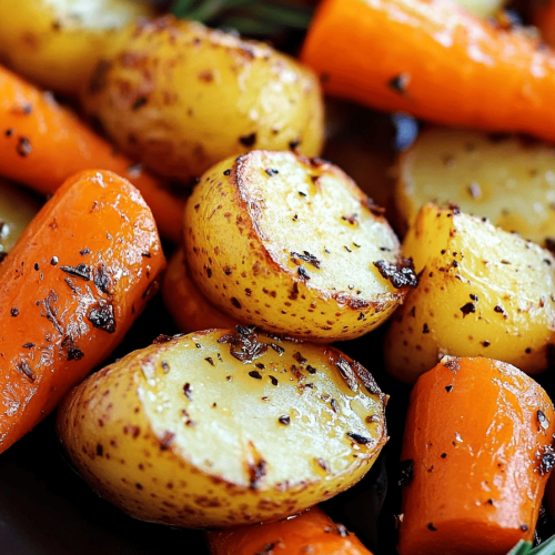 roasted potatoes and carrots