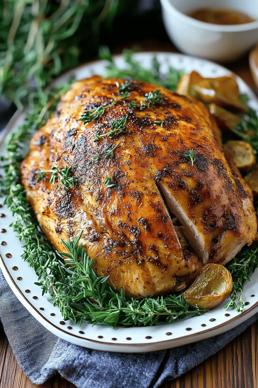 slow cooker turkey breast ingredients organized and measured on kitchen counter