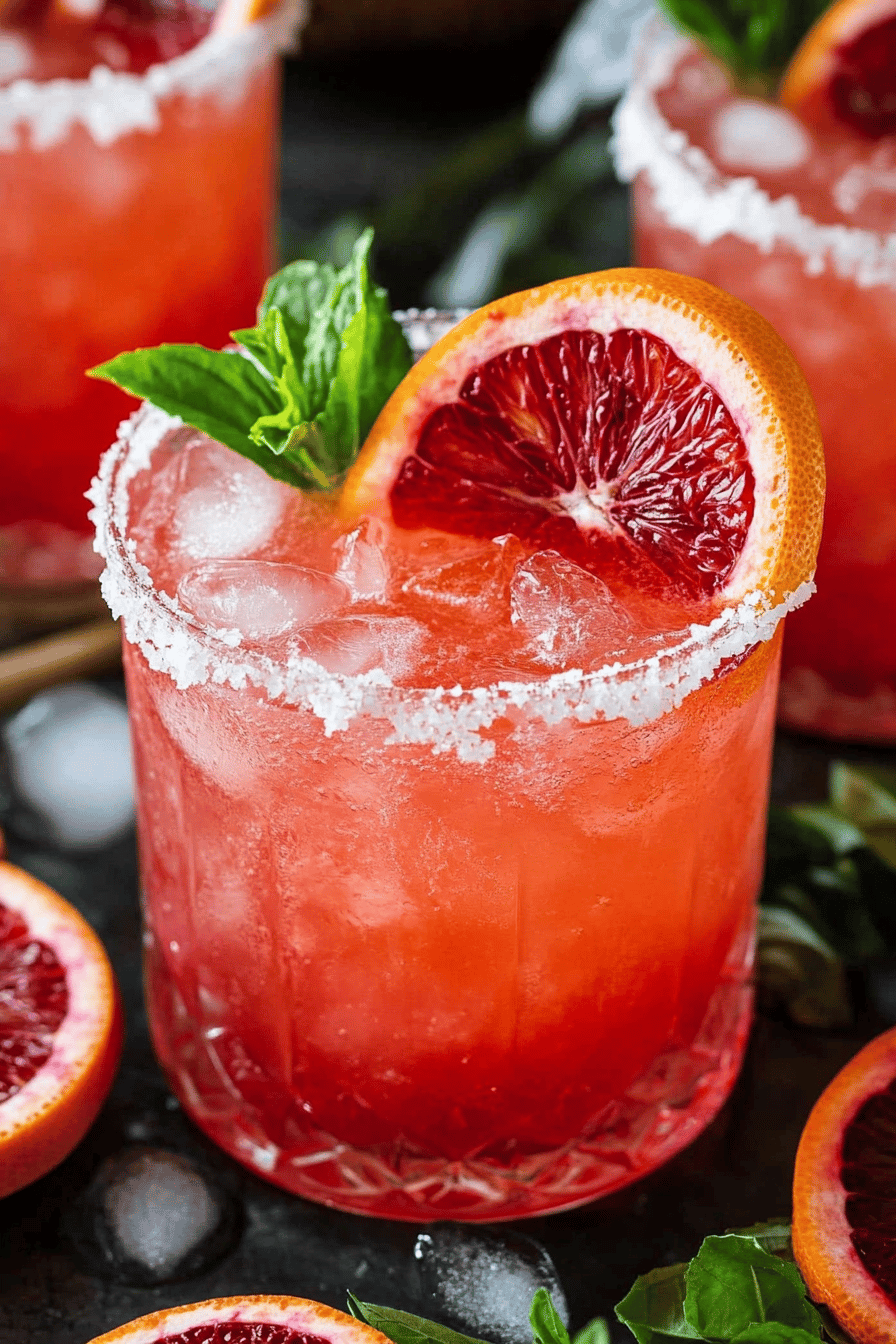 Blood Orange Margarita slice on plate showing perfect texture and swirl pattern