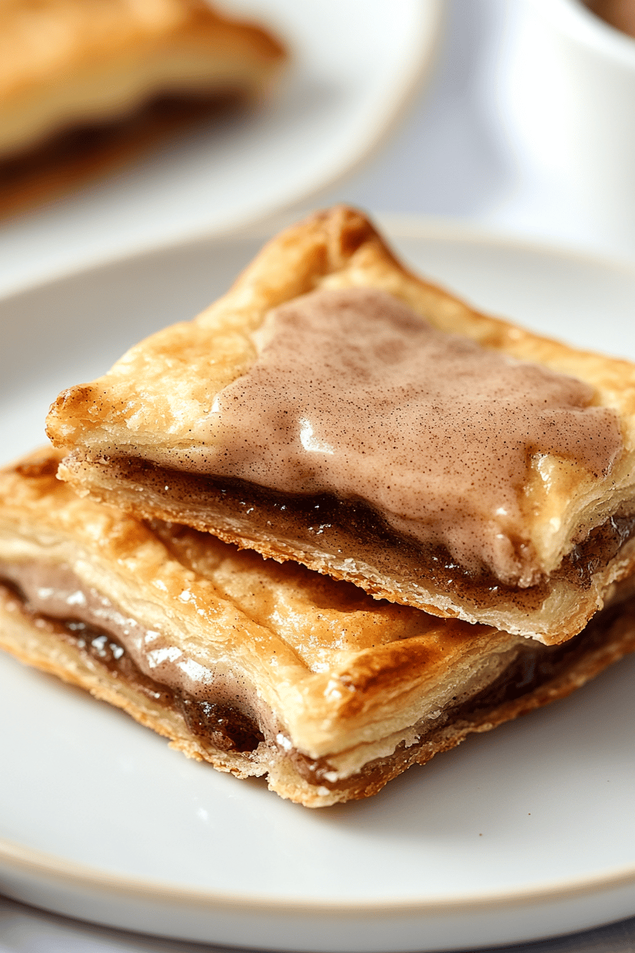 Brown Sugar Cinnamon Pop-Tarts slice on plate showing perfect texture and swirl pattern