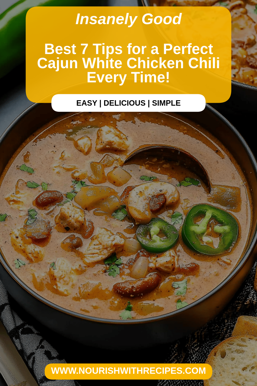 Cajun White Chicken Chili final dish beautifully presented and ready to serve