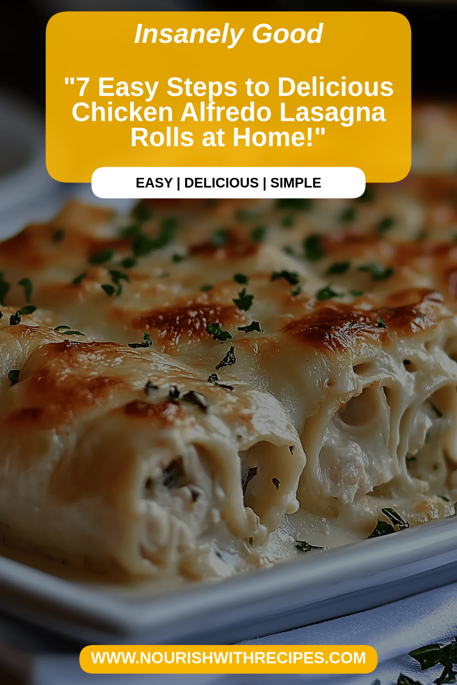 Chicken Alfredo Lasagna Rolls final dish beautifully presented and ready to serve