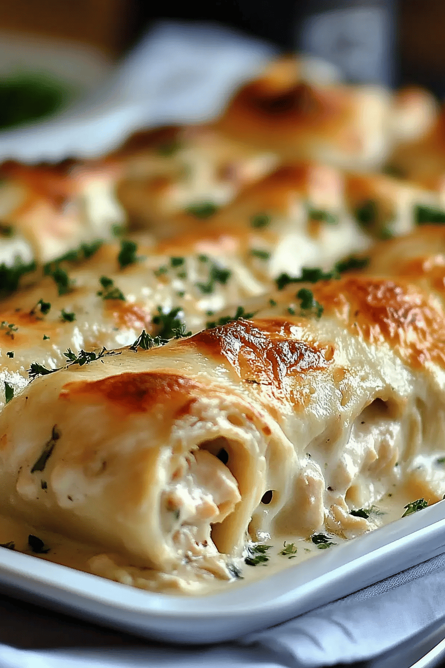 Chicken Alfredo Lasagna Rolls slice on plate showing perfect texture and swirl pattern