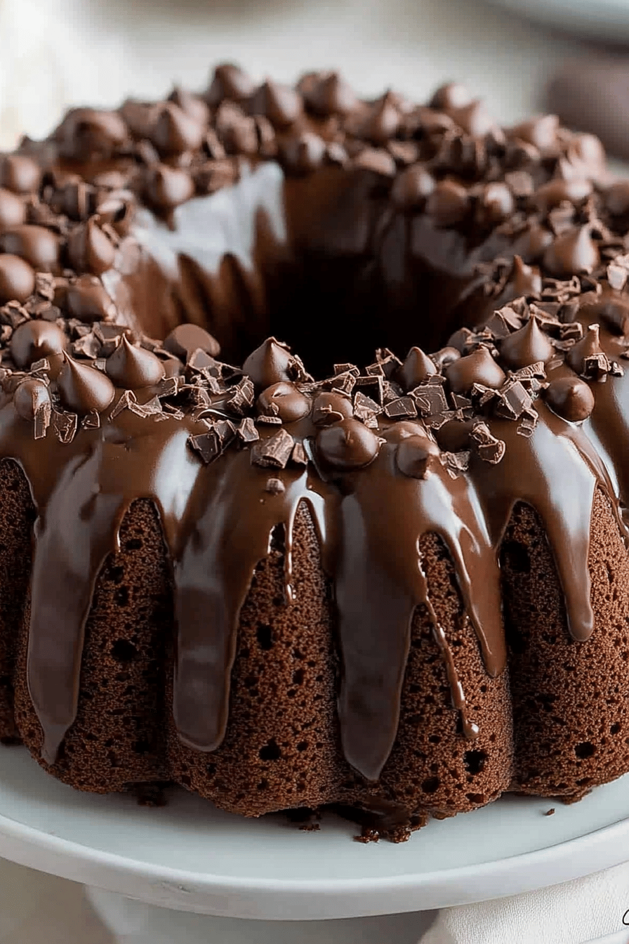 Chocolate Bundt Cake Recipe ingredients organized and measured on kitchen counter