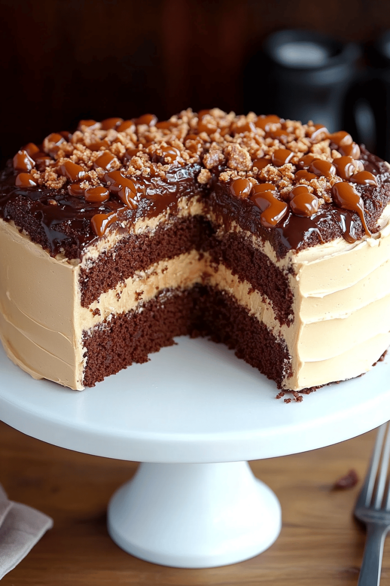 Chocolate Caramel Toffee Cake