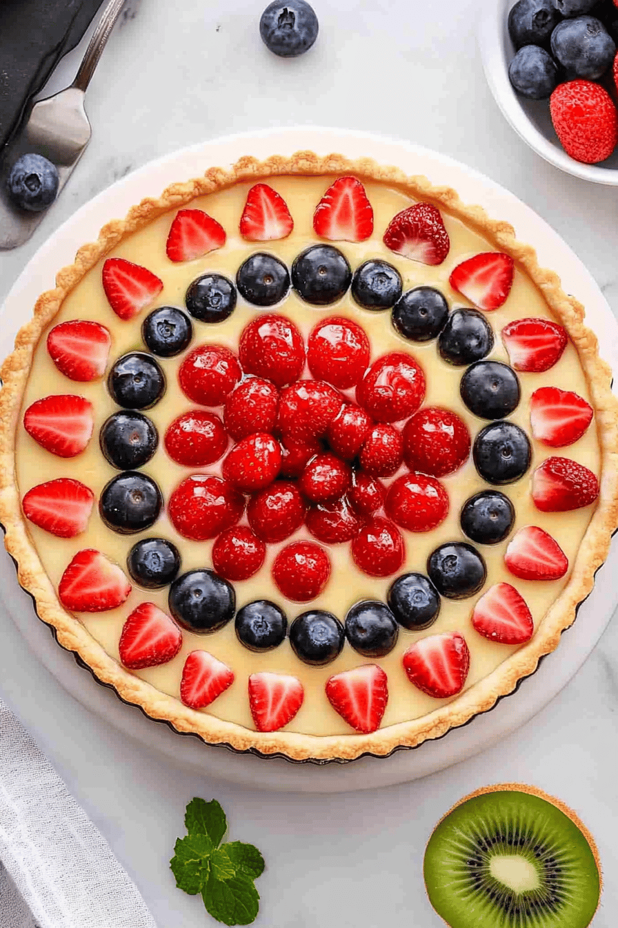 French Fruit Tart Recipe ingredients organized and measured on kitchen counter