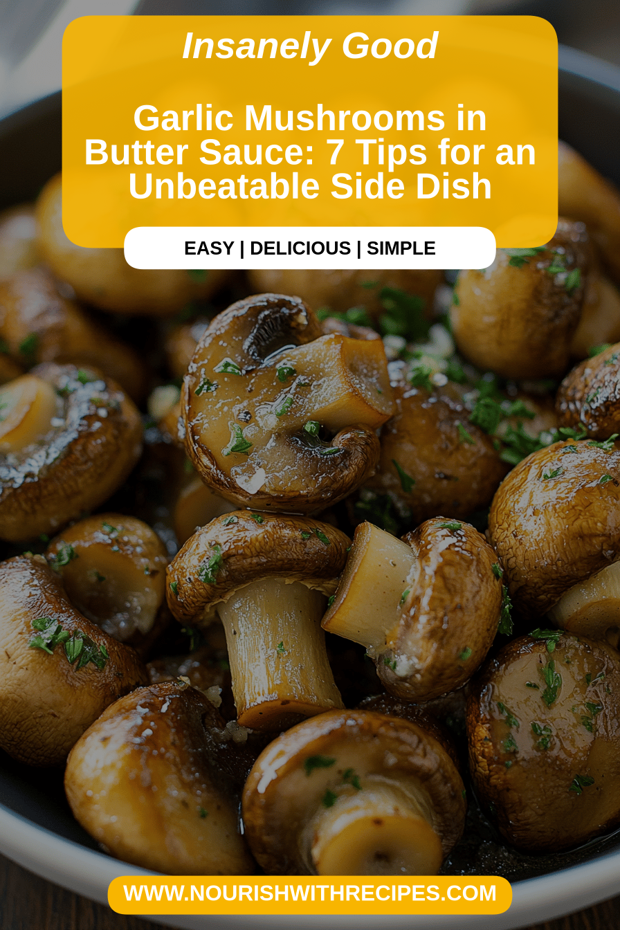 Garlic Mushrooms Recipe final dish beautifully presented and ready to serve