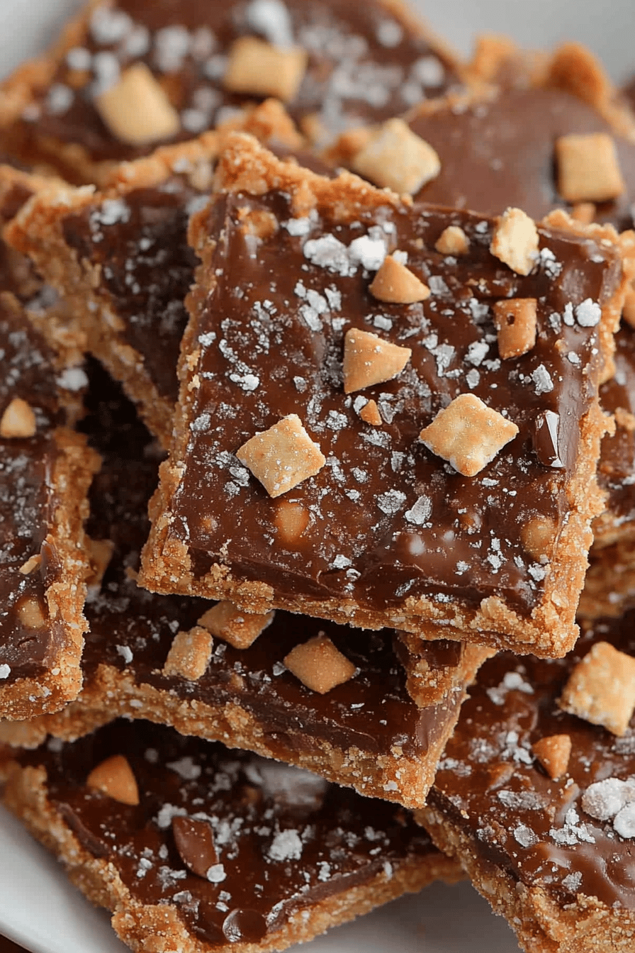 Graham Cracker Toffee Bark ingredients organized and measured on kitchen counter