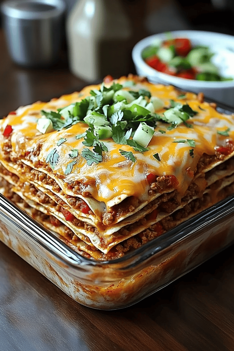 Layered Taco Bake ingredients organized and measured on kitchen counter