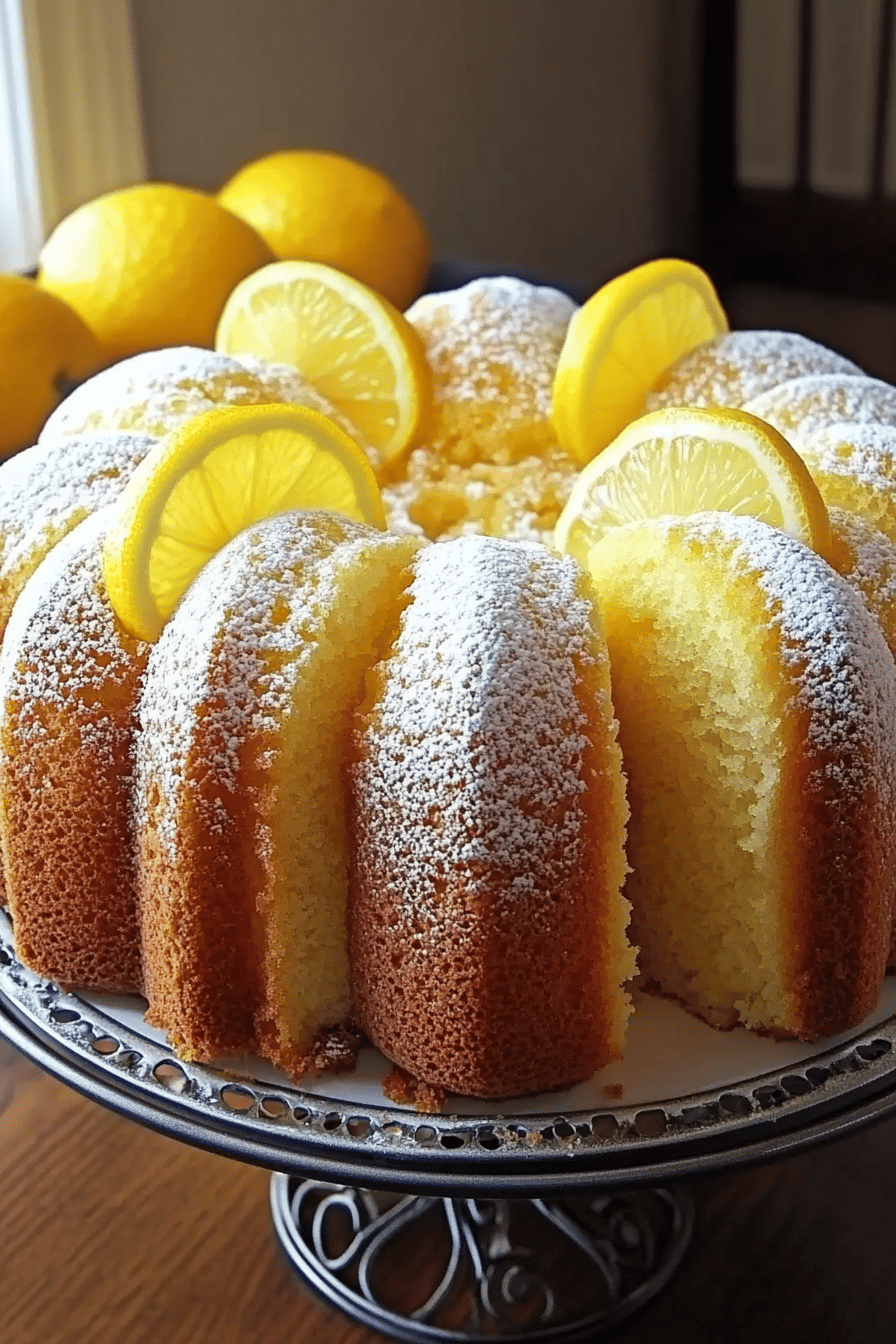 Lemon Pound Cake Recipe ingredients organized and measured on kitchen counter