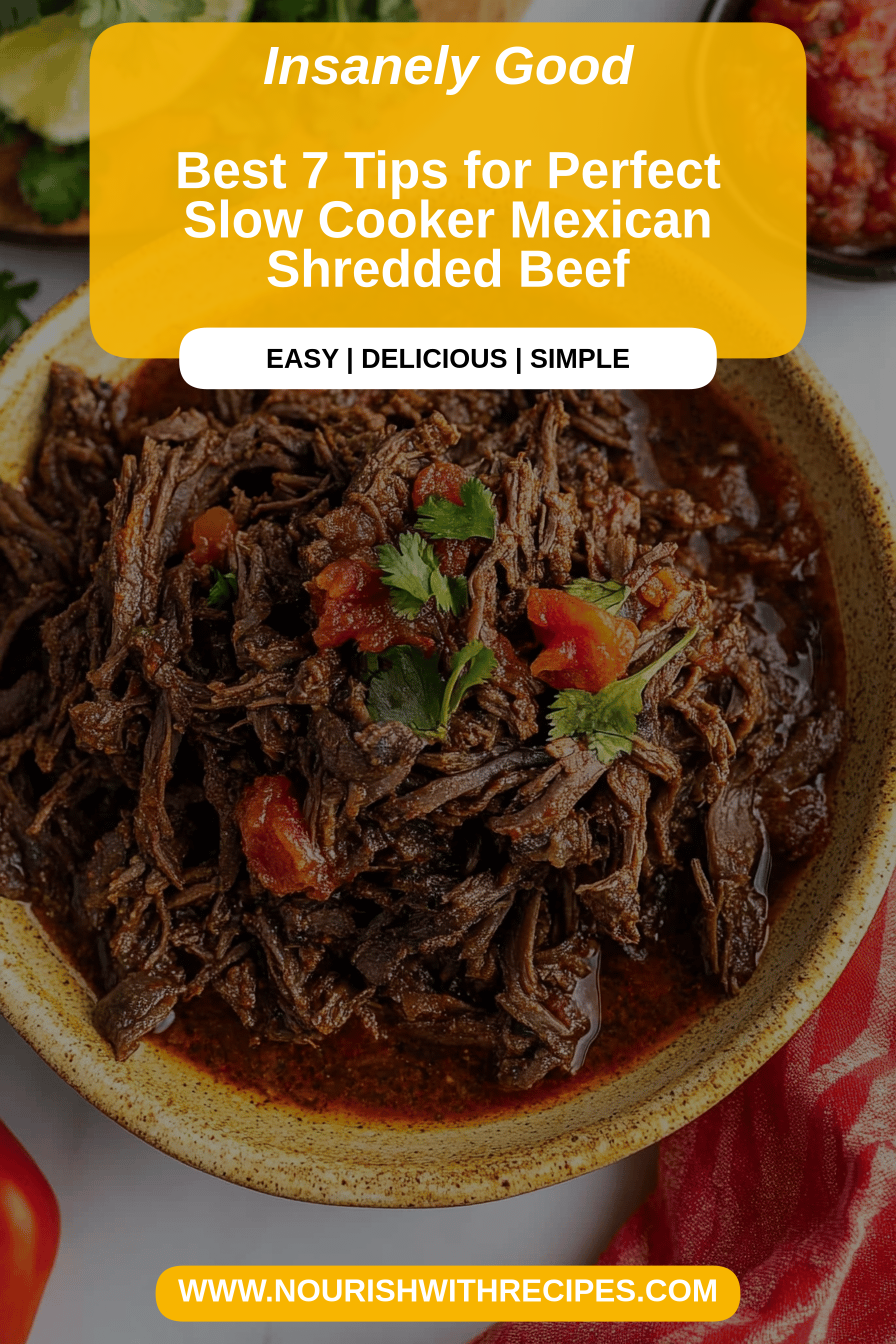 Mexican Shredded Beef final dish beautifully presented and ready to serve