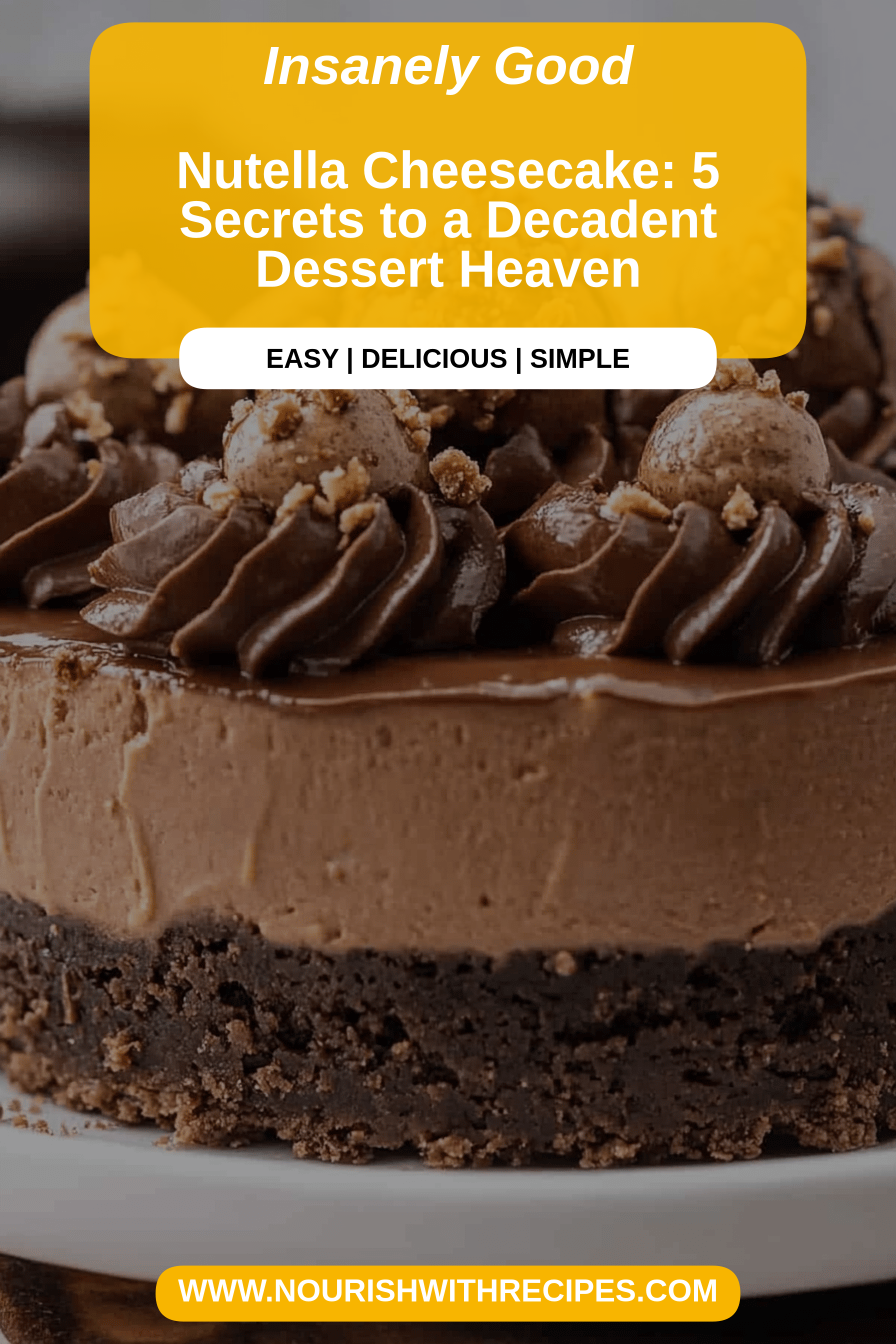 Nutella Cheesecake Recipe final dish beautifully presented and ready to serve
