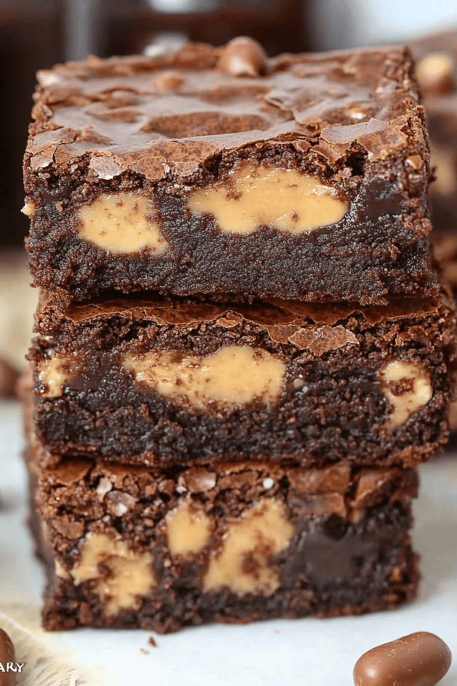 Peanut Butter Swirl Brownies slice on plate showing perfect texture and swirl pattern