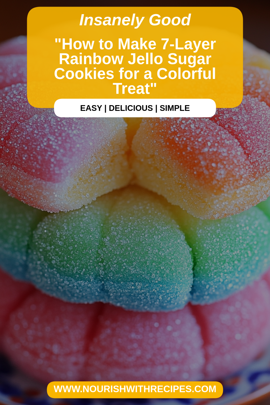 Rainbow Jello Sugar Cookies final dish beautifully presented and ready to serve