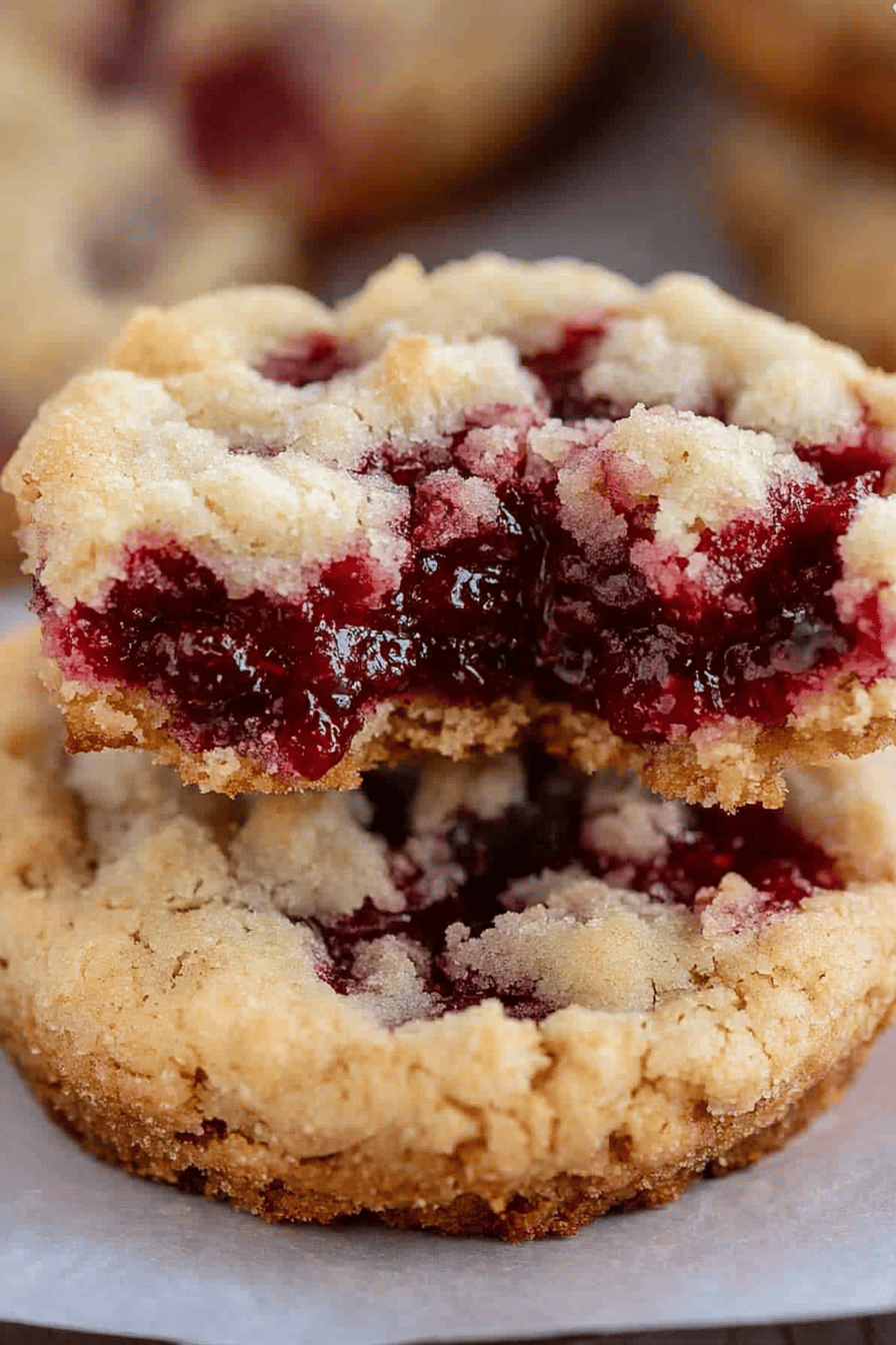 Raspberry Crumble Cookies slice on plate showing perfect texture and swirl pattern