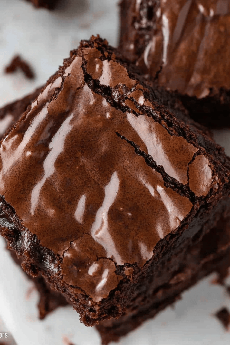 Small-Batch Brownies slice on plate showing perfect texture and swirl pattern