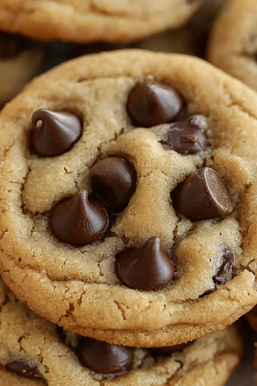 Small Batch Chocolate Chip Cookies slice on plate showing perfect texture and swirl pattern
