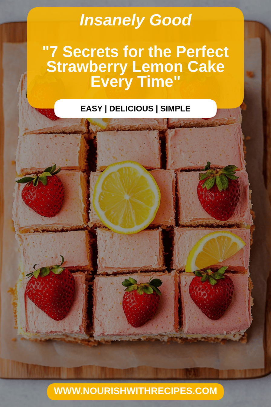Strawberry Lemon Cake final dish beautifully presented and ready to serve
