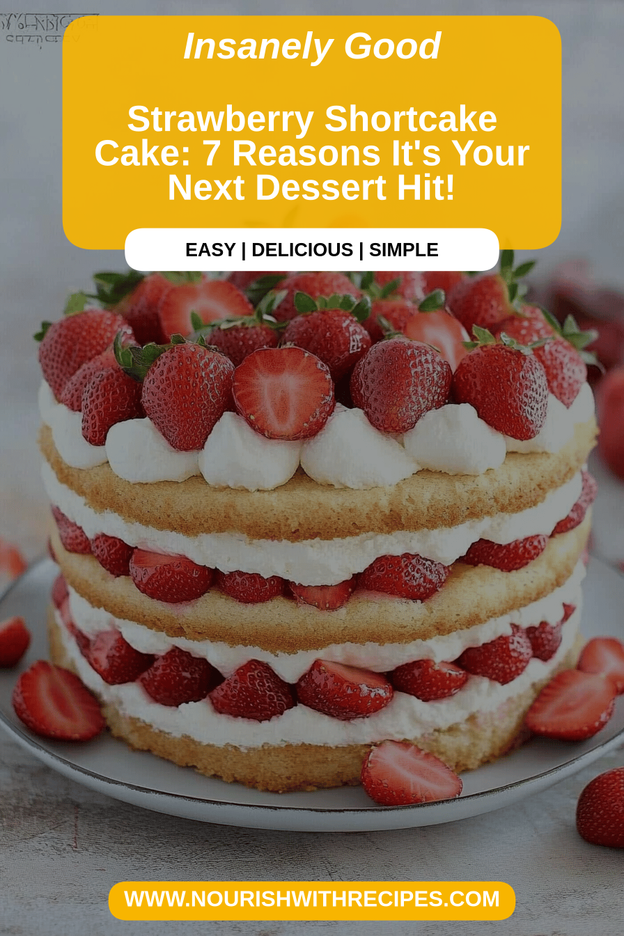 Strawberry Shortcake Cake final dish beautifully presented and ready to serve