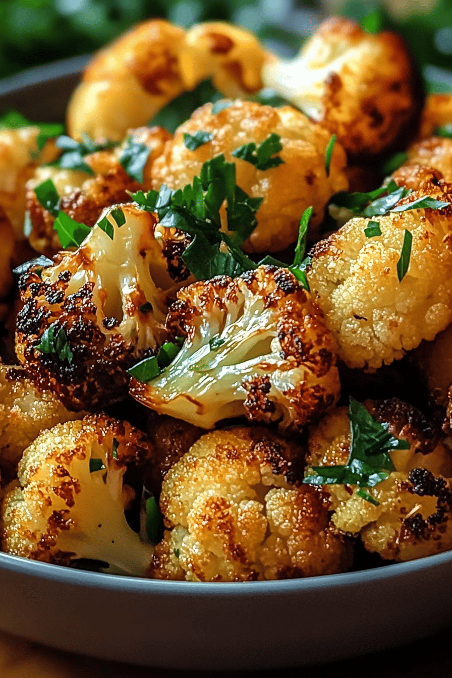 crispy roasted cauliflower ingredients organized and measured on kitchen counter