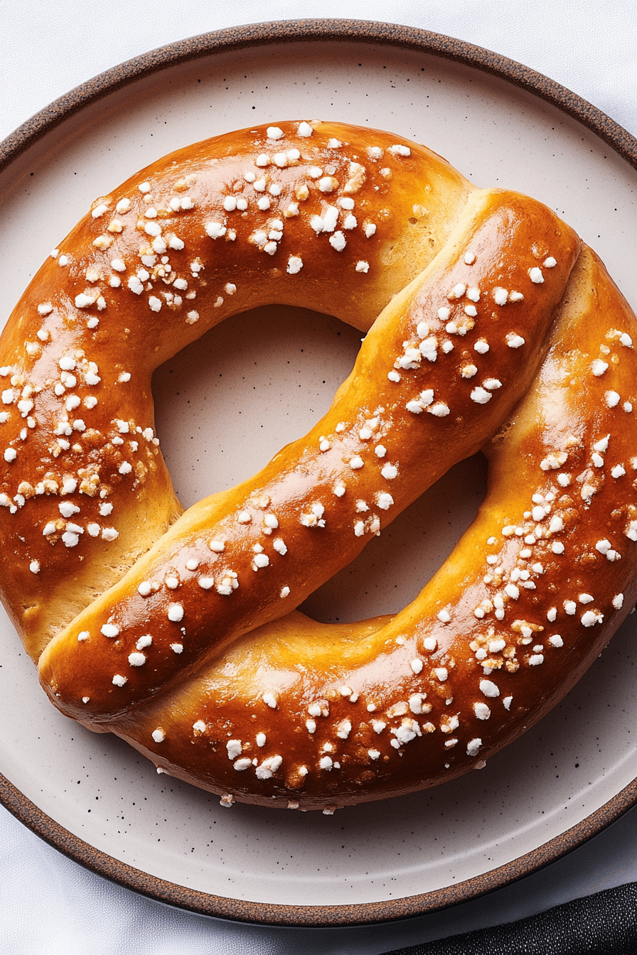 make pretzels slice on plate showing perfect texture and swirl pattern